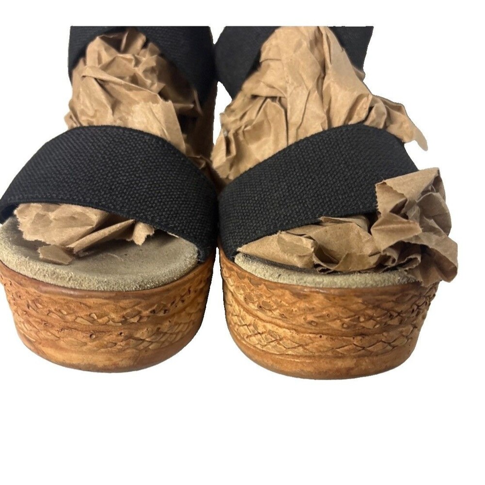 Charleston Shoe Co Cannon Black Croc Size 8 Wedge - Picture 13 of 16